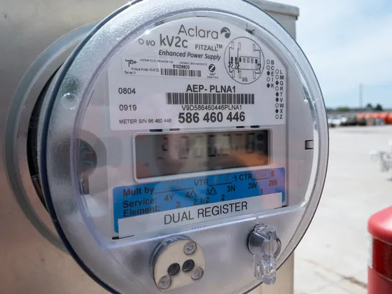 Electricity meter close-up